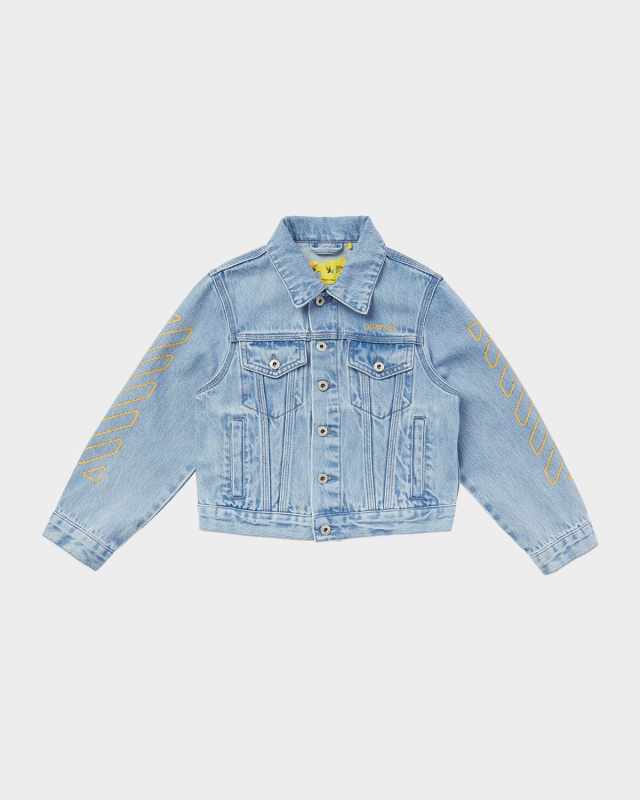 Boy's Bookish Diagonal Denim Jacket, Size